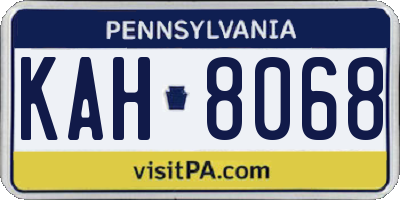 PA license plate KAH8068