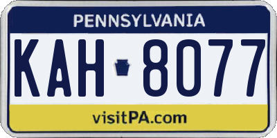 PA license plate KAH8077
