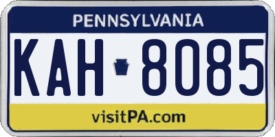 PA license plate KAH8085