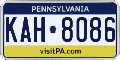 PA license plate KAH8086