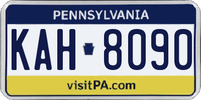 PA license plate KAH8090