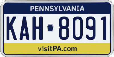 PA license plate KAH8091
