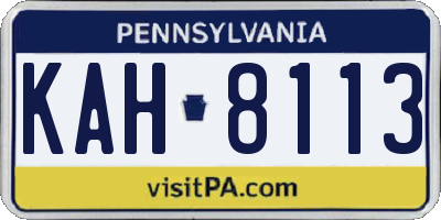 PA license plate KAH8113