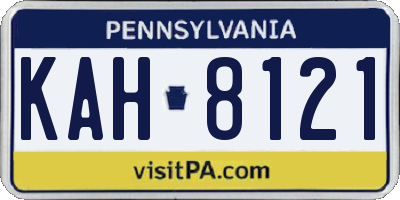 PA license plate KAH8121