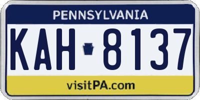PA license plate KAH8137