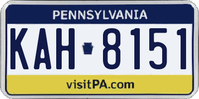 PA license plate KAH8151