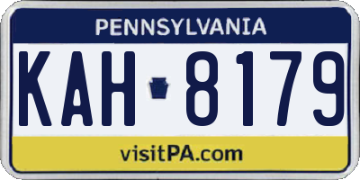 PA license plate KAH8179