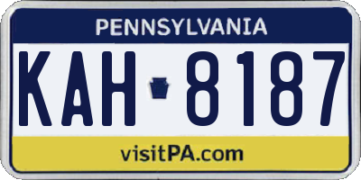 PA license plate KAH8187