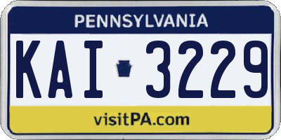PA license plate KAI3229