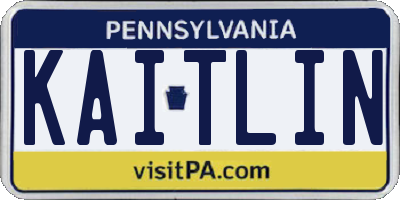PA license plate KAITLIN