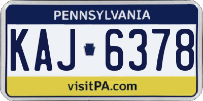 PA license plate KAJ6378