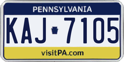 PA license plate KAJ7105