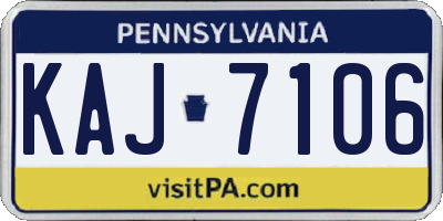 PA license plate KAJ7106