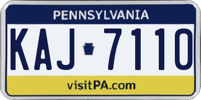 PA license plate KAJ7110