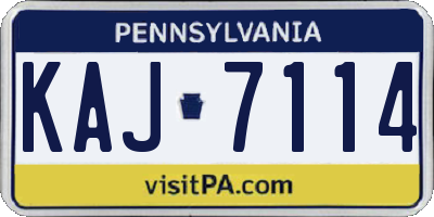 PA license plate KAJ7114