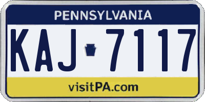 PA license plate KAJ7117