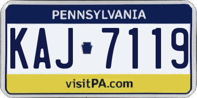 PA license plate KAJ7119