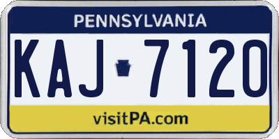 PA license plate KAJ7120