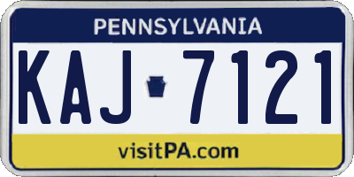 PA license plate KAJ7121