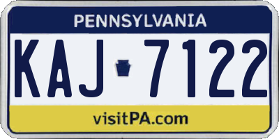 PA license plate KAJ7122