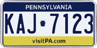 PA license plate KAJ7123