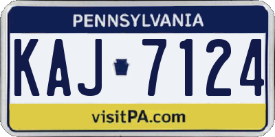 PA license plate KAJ7124