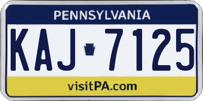 PA license plate KAJ7125