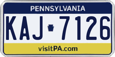 PA license plate KAJ7126