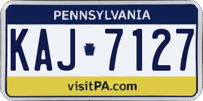 PA license plate KAJ7127