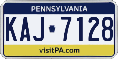 PA license plate KAJ7128