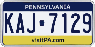 PA license plate KAJ7129
