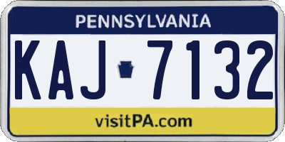 PA license plate KAJ7132