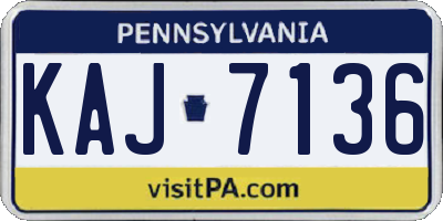 PA license plate KAJ7136