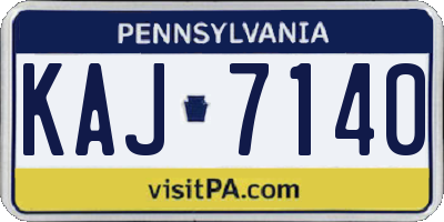 PA license plate KAJ7140