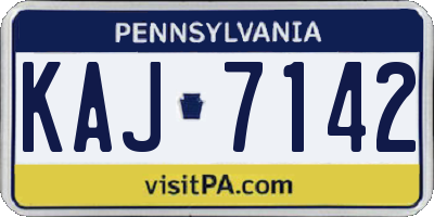 PA license plate KAJ7142