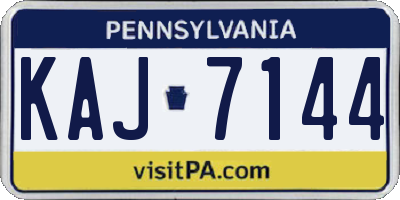 PA license plate KAJ7144