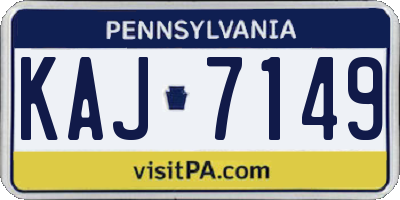 PA license plate KAJ7149