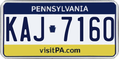 PA license plate KAJ7160