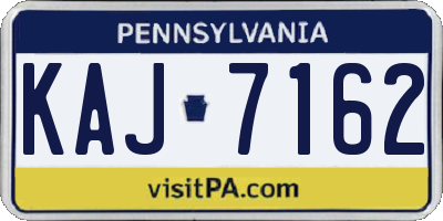 PA license plate KAJ7162