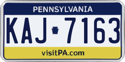 PA license plate KAJ7163