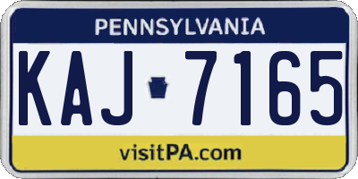 PA license plate KAJ7165