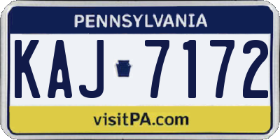 PA license plate KAJ7172