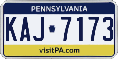 PA license plate KAJ7173