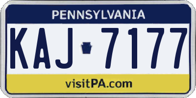 PA license plate KAJ7177