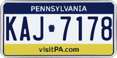 PA license plate KAJ7178