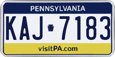 PA license plate KAJ7183