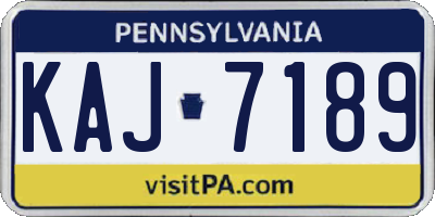 PA license plate KAJ7189