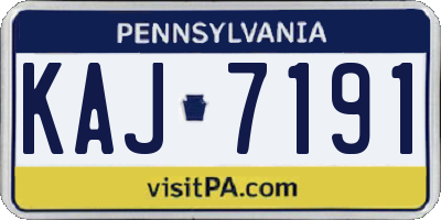 PA license plate KAJ7191