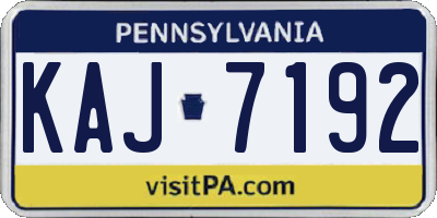PA license plate KAJ7192