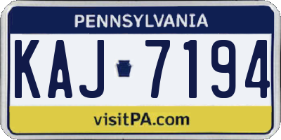 PA license plate KAJ7194